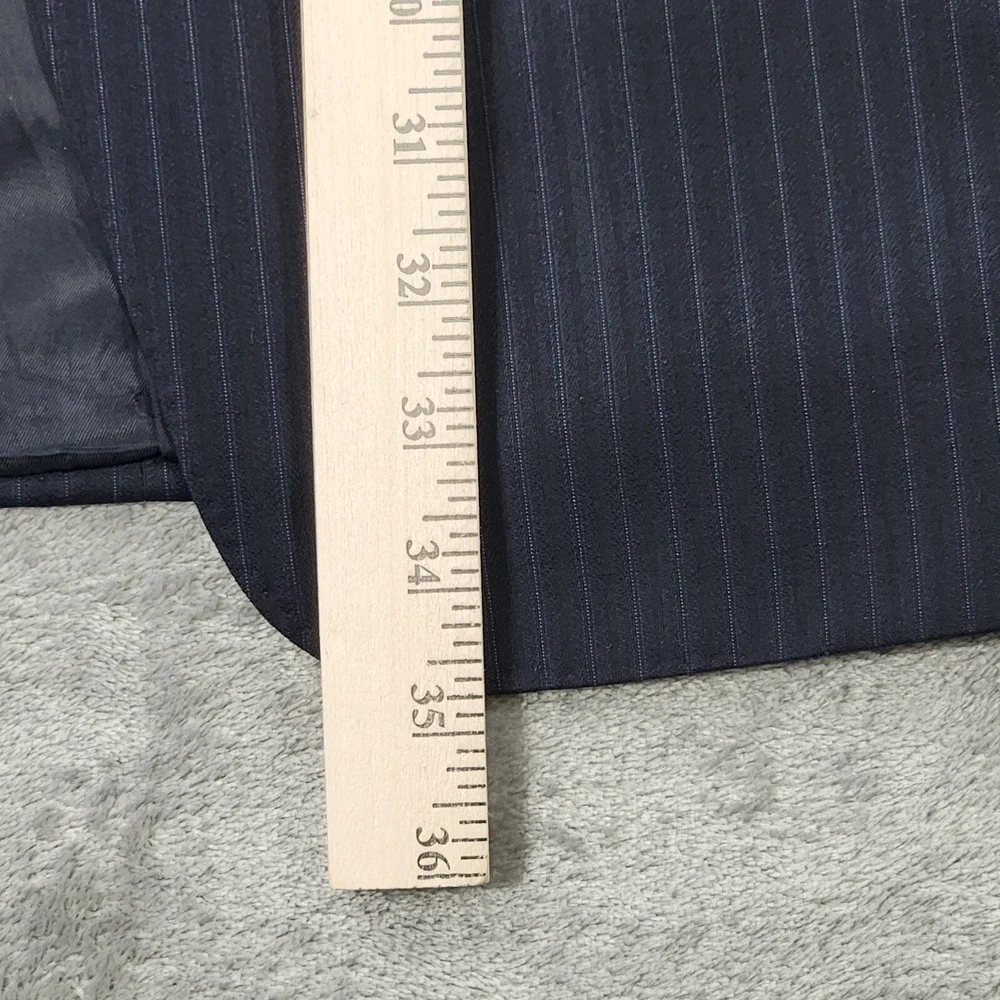 Canali Blazer‎ Mens 44 Made in Italy Blue Pinstripe Wool 2-Button Suit Jacket
